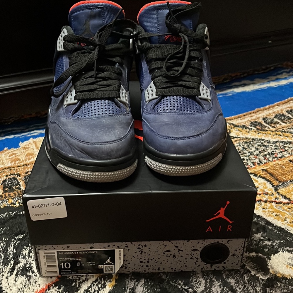 Winterized Loyal Blue Jordan 4 Retro - Picture 2 of 5